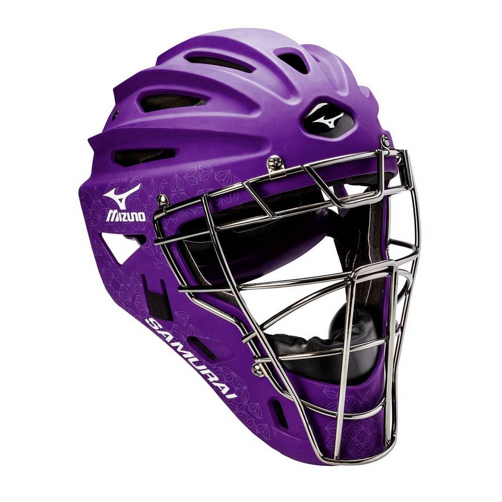 Mizuno Women's Samurai Fastpitch Softball Catcher’s Helmet - G4 Purple (380253-UXF)